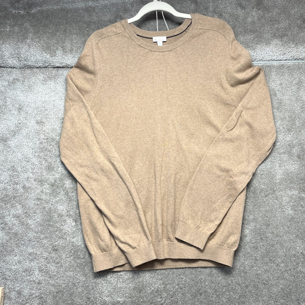 Gap Mens Sweater XL Camel Preppy Cotton Cashmere Quiet Luxury Cozy Soft Warm